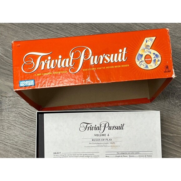 TRIVIAL PURSUIT‎ 6 General Knowledge Trivia Strategy Board Game Partially Sealed - Picture 11 of 13